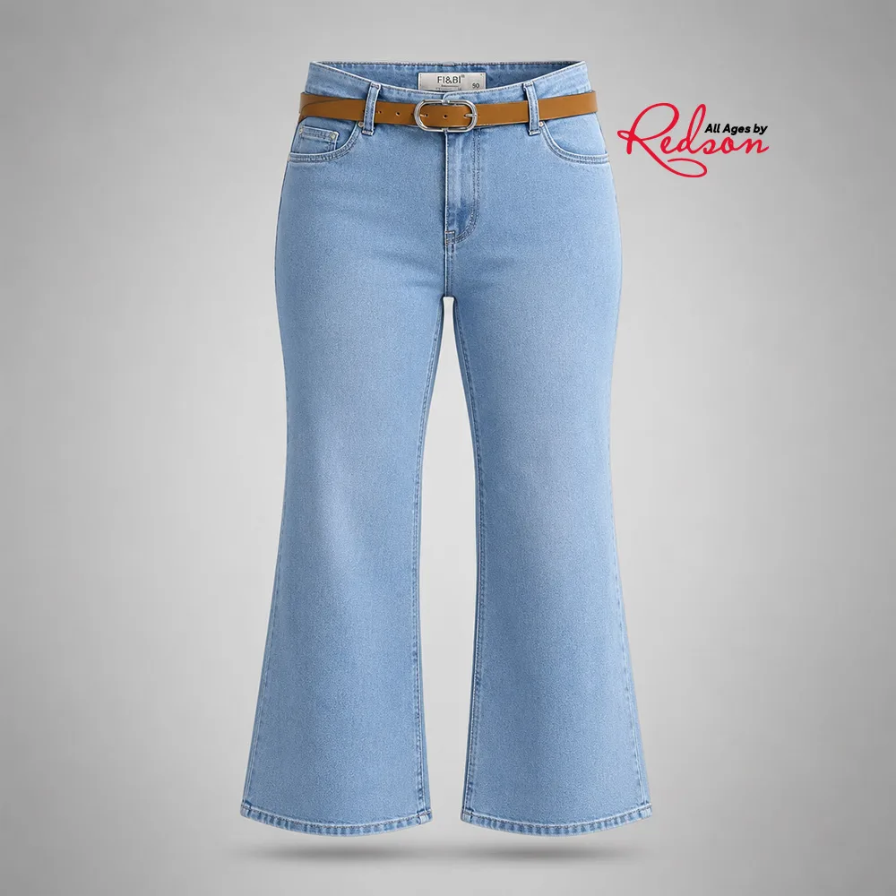 High-Waisted Flared Denim Jeans